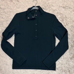 Athleta Dark Green Button-Up Top